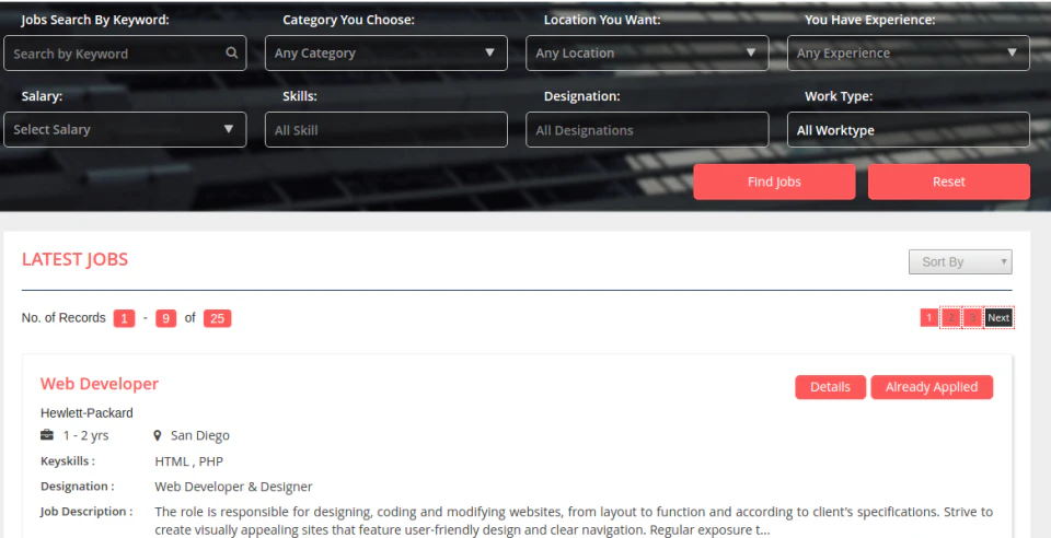screenshot of LogicSpice Job Portal PHP Script